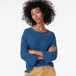J. Crew | Avec amour embroidered T-shirt NWT
